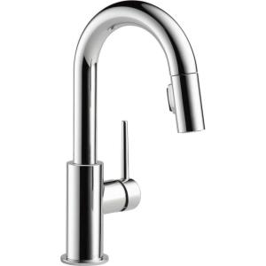 imageDelta Faucet Trinsic Touch Bar Faucet with Touchless Technology Bar Faucet with Pull Down Sprayer Gold Bar Sink Faucet Prep Sink Faucet Wet Bar Faucet Champagne Bronze 9959TLCZDSTChrome