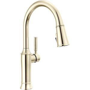 imageDelta Renaldi Kitchen Faucet with Pull Down Sprayer Brushed Nickel Kitchen Sink Faucet Delta ProClean Lumicoat Champagne Bronze 9184TLCZPRDSTLumicoat Polished Nickel