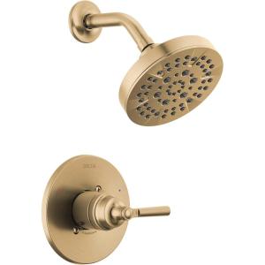 imageDelta T14235 Saylor Monitor 14 Series Single Function Pressure Balanced Shower Only  Less RoughIn Valve  Matte BlackChampagne Bronze