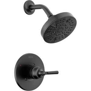 imageDelta T14235 Saylor Monitor 14 Series Single Function Pressure Balanced Shower Only  Less RoughIn Valve  Matte BlackMatte Black