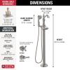 imageDELTA FAUCET Cassidy FloorMount Freestanding Tub Filler with Hand Held Shower Stainless T4797SSFLLHP Valve and Handle Sold Separately