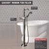 imageDELTA FAUCET Cassidy FloorMount Freestanding Tub Filler with Hand Held Shower Stainless T4797SSFLLHP Valve and Handle Sold Separately