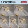imageDelta Faucet Nicoli 14 Series SingleHandle Tub and Shower Trim Kit Shower Faucet with 5Spray H2Okinetic Shower Head Matte Black 144749BL Shower Valve IncludedChampagne Bronze