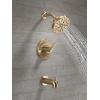 imageDelta Faucet Nicoli 14 Series SingleHandle Tub and Shower Trim Kit Shower Faucet with 5Spray H2Okinetic Shower Head Matte Black 144749BL Shower Valve IncludedChampagne Bronze