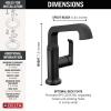 imageDelta Faucet Tetra Chrome Single Hole Bathroom Faucet Chrome Single Handle Bathroom Faucet Bathroom Sink Faucet Diamond Seal Technology Metal Drain Assembly Lumicoat Chrome 689PRDSTMatte Black