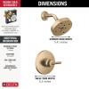imageDelta Faucet Trinsic 14 Series SingleFunction Shower Trim Kit with SingleSpray H2Okinetic Shower Head Champagne Bronze T14259CZ Valve Not IncludedChampagne Bronze