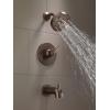 imageDelta Faucet Trinsic 14 Series SingleFunction Tub and Shower Trim Kit with SingleSpray H2Okinetic Shower Head Champagne Bronze T14459CZ Valve Not IncludedVenetian Bronze