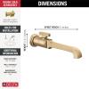 imageDelta T3589LFWL Tetra 12 GPM Wall Mounted Single Hole Bathroom Faucet  Less Rough in  Lumicoat ChromeLumicoat Champagne Bronze