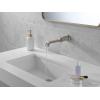 imageDelta T3589LFWL Tetra 12 GPM Wall Mounted Single Hole Bathroom Faucet  Less Rough in  Lumicoat ChromeLumicoat Stainless