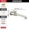 imageDelta T3589LFWL Tetra 12 GPM Wall Mounted Single Hole Bathroom Faucet  Less Rough in  Lumicoat ChromeLumicoat Stainless