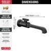 imageDelta T3589LFWL Tetra 12 GPM Wall Mounted Single Hole Bathroom Faucet  Less Rough in  Lumicoat ChromeMatte Black