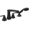 imageDelta Faucet Ashlyn Roman Tub Faucet with Hand Shower  T4764SS  Bathtub Faucet with Handles ampamp Hand Shower  Stainless Valve Sold SeparatelyMatte Black