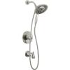imageDelta Faucet Saylor 17 Series Black Tub and Shower Faucet Combo with In2ition 2in1 Shower Head with Handheld Spray Bathtub Faucet Set Tub Faucet Set Matte Black T17435BLI Valve Not IncludedStainless