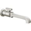imageDelta T3589LFWL Tetra 12 GPM Wall Mounted Single Hole Bathroom Faucet  Less Rough in  Lumicoat ChromeLumicoat Stainless