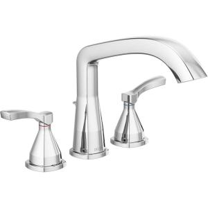 imageDELTA FAUCET T2776CZ Three Hole Roman Tub Trim DeckMount Without Diverter Champagne BronzChrome
