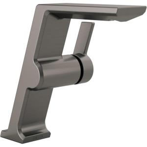 imageDelta Faucet 699KSPRDST Pivotal Single Hole Lumicoat Black Stainless