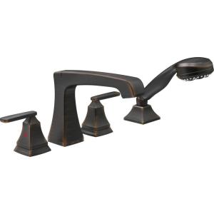 imageDelta Faucet Ashlyn Roman Tub Faucet with Hand Shower  T4764SS  Bathtub Faucet with Handles ampamp Hand Shower  Stainless Valve Sold SeparatelyVenetian Bronze