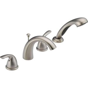 imageDelta Faucet Classic Roman Tub Faucet with Hand Shower  T4705SS  Bathtub Faucet Handles ampamp Hand Shower Set  Bathroom Accessories  Stainless Valve Sold SeparatelyStainless