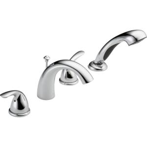 imageDelta Faucet Classic Roman Tub Faucet with Hand Shower  T4705SS  Bathtub Faucet Handles ampamp Hand Shower Set  Bathroom Accessories  Stainless Valve Sold SeparatelyChrome