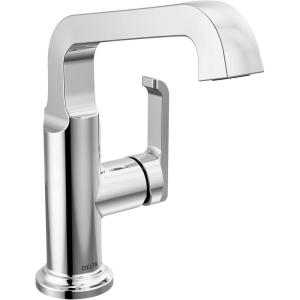 imageDelta Faucet Tetra Chrome Single Hole Bathroom Faucet Chrome Single Handle Bathroom Faucet Bathroom Sink Faucet Diamond Seal Technology Metal Drain Assembly Lumicoat Chrome 689PRDSTLumicoat Chrome