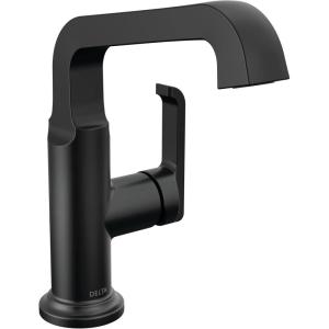 imageDelta Faucet Tetra Chrome Single Hole Bathroom Faucet Chrome Single Handle Bathroom Faucet Bathroom Sink Faucet Diamond Seal Technology Metal Drain Assembly Lumicoat Chrome 689PRDSTMatte Black
