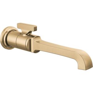 imageDelta T3589LFWL Tetra 12 GPM Wall Mounted Single Hole Bathroom Faucet  Less Rough in  Lumicoat ChromeLumicoat Champagne Bronze