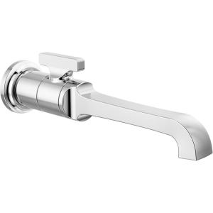 imageDelta T3589LFWL Tetra 12 GPM Wall Mounted Single Hole Bathroom Faucet  Less Rough in  Lumicoat ChromeLumicoat Chrome