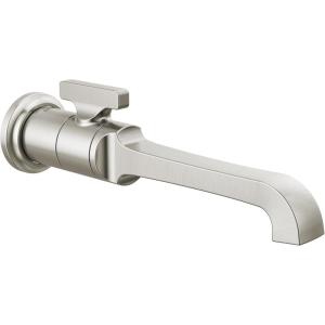 imageDelta T3589LFWL Tetra 12 GPM Wall Mounted Single Hole Bathroom Faucet  Less Rough in  Lumicoat ChromeLumicoat Stainless
