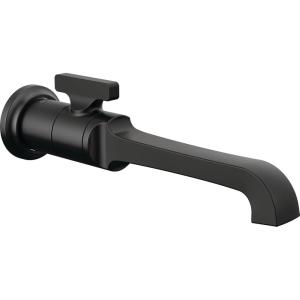 imageDelta T3589LFWL Tetra 12 GPM Wall Mounted Single Hole Bathroom Faucet  Less Rough in  Lumicoat ChromeMatte Black