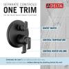 imageDELTA Faucet Tetra 17 Series Gold 6Setting Integrated Diverter Valve Trim Kit Gold Diverter Valve Trim Kit Shower Trim Kit Lumicoat Champagne Bronze T27989CZPR Valve Not IncludedMatte Black