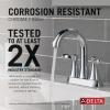 imageDelta 25897LF Esato 12 GPM Two Handle Centerset Bathroom Faucet with Push PopUp Drain Assembly  Matte BlackChrome