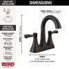 imageDelta 25897LF Esato 12 GPM Two Handle Centerset Bathroom Faucet with Push PopUp Drain Assembly  Matte BlackMatte Black