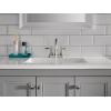 imageDelta 25897LF Esato 12 GPM Two Handle Centerset Bathroom Faucet with Push PopUp Drain Assembly  Matte BlackSpotshield Brushed Nickel