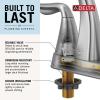 imageDelta 25897LF Esato 12 GPM Two Handle Centerset Bathroom Faucet with Push PopUp Drain Assembly  Matte BlackSpotshield Brushed Nickel