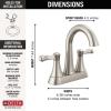 imageDelta 25897LF Esato 12 GPM Two Handle Centerset Bathroom Faucet with Push PopUp Drain Assembly  Matte BlackSpotshield Brushed Nickel