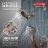 imageDelta Faucet 4Spray In2ition Dual Shower Head with Handheld Spray Brushed Nickel Shower Head with Hose Showerheads ampamp Handheld Showers Handheld Shower Heads Stainless 58499SSStainless