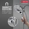 imageDelta Faucet 5Spray In2ition 2in1 Dual Hand Held Shower Head with Hose Chrome 5862025PK25 GPM Water Flow