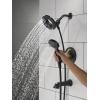 imageDelta Faucet Albion 14 Series SingleHandle Tub and Shower Faucet Set Gold Shower Trim Kit with 4Setting In2ition 2in1 Dual Shower Head Champagne Bronze T144855CZI Valve Not IncludedMatte Black  Champagne Bronze