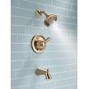 imageDelta Faucet Lahara 14 Series SingleHandle Tub and Shower Trim Kit Shower Faucet with 5Spray TouchClean Shower Head Stainless T14438SS Valve Not Included Without RoughChampagne Bronze