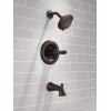 imageDelta Faucet Lahara 14 Series SingleHandle Tub and Shower Trim Kit Shower Faucet with 5Spray TouchClean Shower Head Stainless T14438SS Valve Not Included Without RoughVenetian Bronze