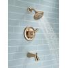imageDelta Faucet Lahara 14 Series SingleHandle Tub and Shower Trim Kit Shower Faucet with 5Spray TouchClean Shower Head Stainless T14438SS Valve Not Included Without RoughChampagne Bronze