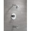 imageDelta Faucet Modern Raincan Round SingleFunction Tub and Shower Trim Kit Gold Tub Faucet Set Rainfall Shower Head Gold Delta Shower Kit Champagne Bronze T14469CZPP Valve Not IncludedChrome