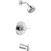 imageDelta Faucet Modern Raincan Round SingleFunction Tub and Shower Trim Kit Gold Tub Faucet Set Rainfall Shower Head Gold Delta Shower Kit Champagne Bronze T14469CZPP Valve Not IncludedChrome