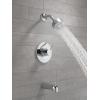 imageDelta Faucet Modern Raincan Round SingleFunction Tub and Shower Trim Kit Gold Tub Faucet Set Rainfall Shower Head Gold Delta Shower Kit Champagne Bronze T14469CZPP Valve Not IncludedChrome