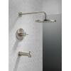 imageDelta Faucet Modern Raincan Round SingleFunction Tub and Shower Trim Kit Gold Tub Faucet Set Rainfall Shower Head Gold Delta Shower Kit Champagne Bronze T14469CZPP Valve Not IncludedChampagne Bronze