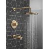 imageDelta Faucet Modern Raincan Round SingleFunction Tub and Shower Trim Kit Gold Tub Faucet Set Rainfall Shower Head Gold Delta Shower Kit Champagne Bronze T14469CZPP Valve Not IncludedChampagne Bronze