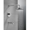 imageDelta Faucet Modern Raincan Round SingleFunction Tub and Shower Trim Kit Gold Tub Faucet Set Rainfall Shower Head Gold Delta Shower Kit Champagne Bronze T14469CZPP Valve Not IncludedChrome