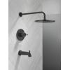 imageDelta Faucet Modern Raincan Round SingleFunction Tub and Shower Trim Kit Gold Tub Faucet Set Rainfall Shower Head Gold Delta Shower Kit Champagne Bronze T14469CZPP Valve Not IncludedMatte Black