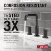imageDelta Faucet Nicoli 14 Series SingleHandle Tub and Shower Trim Kit with 5Spray H2Okinetic Shower Head and Widespread Bathroom Faucet in Brushed Nickel Shower Valve IncludedMatte Black