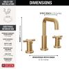 imageDelta Faucet Nicoli 14 Series SingleHandle Tub and Shower Trim Kit with 5Spray H2Okinetic Shower Head and Widespread Bathroom Faucet in Brushed Nickel Shower Valve IncludedChampagne Bronze